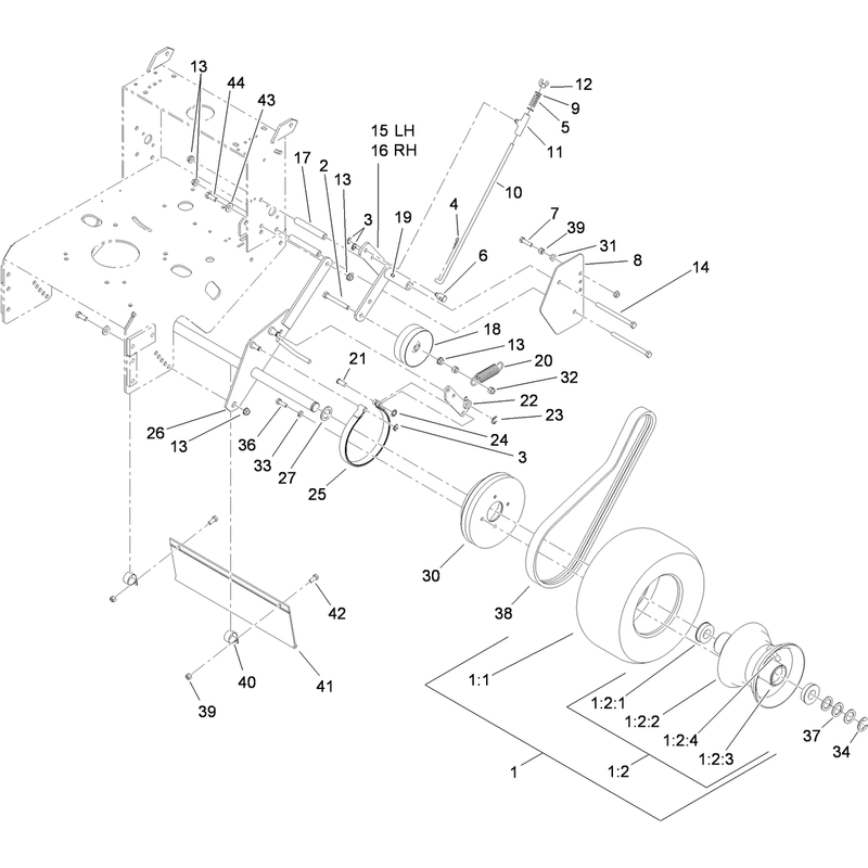 Drive Wheel and Brake Assembly