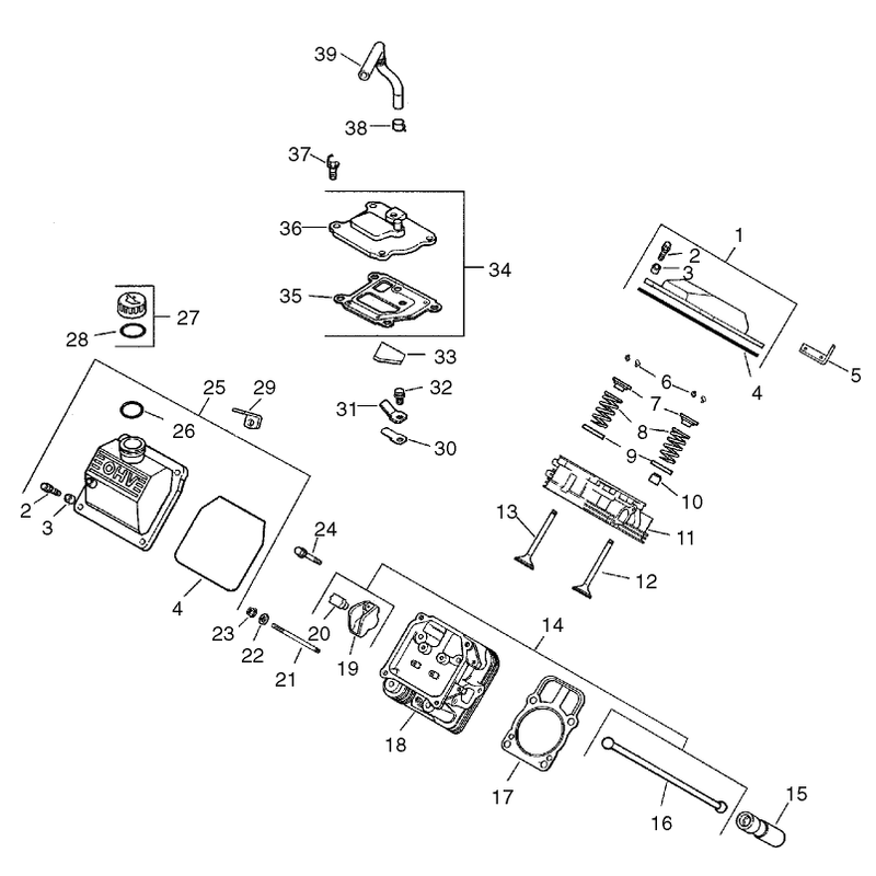 Group 4 HeadValveBreather Assembly Kohler CH25S-68695