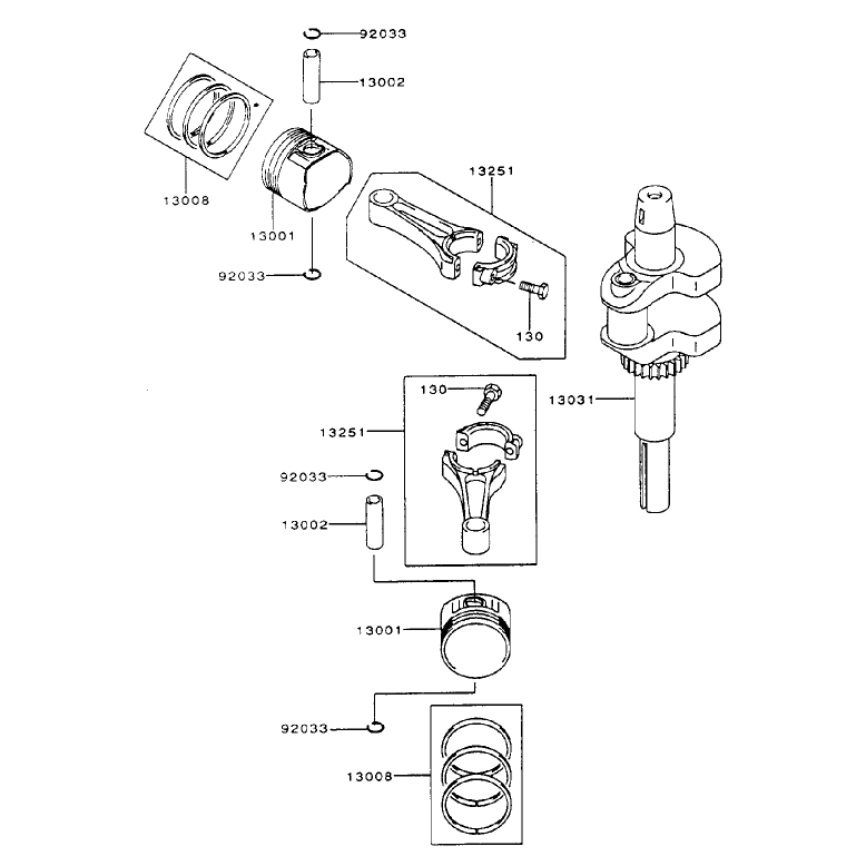 PistonCrankshaft Assembly Kawasaki FH500V-ES10