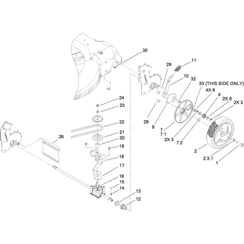 Rear Axle and Transmission Assembly