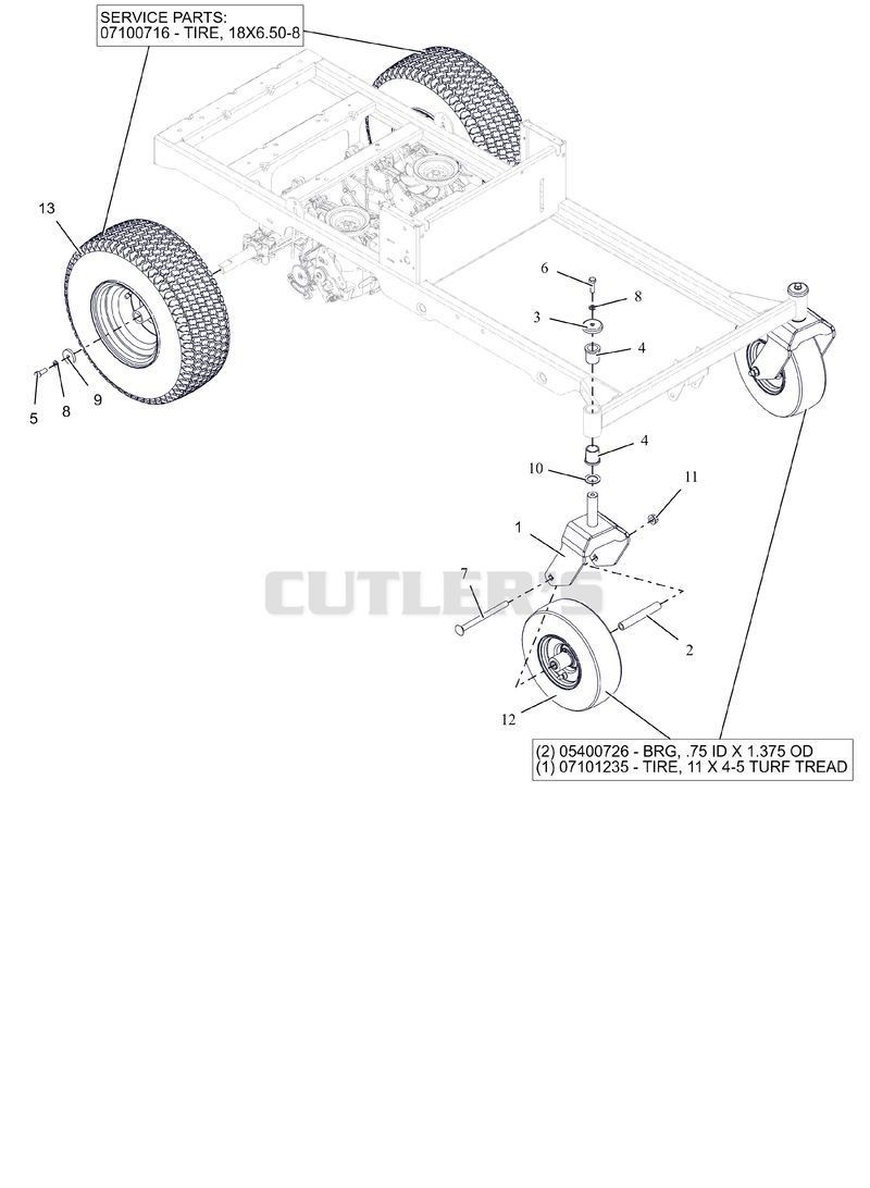 Front and Rear Wheels - 34"