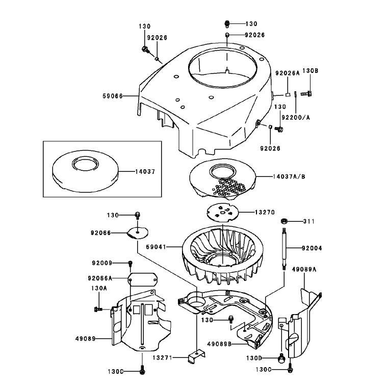 Cooling Equipment Assembly Kawasaki FH451V-BS04