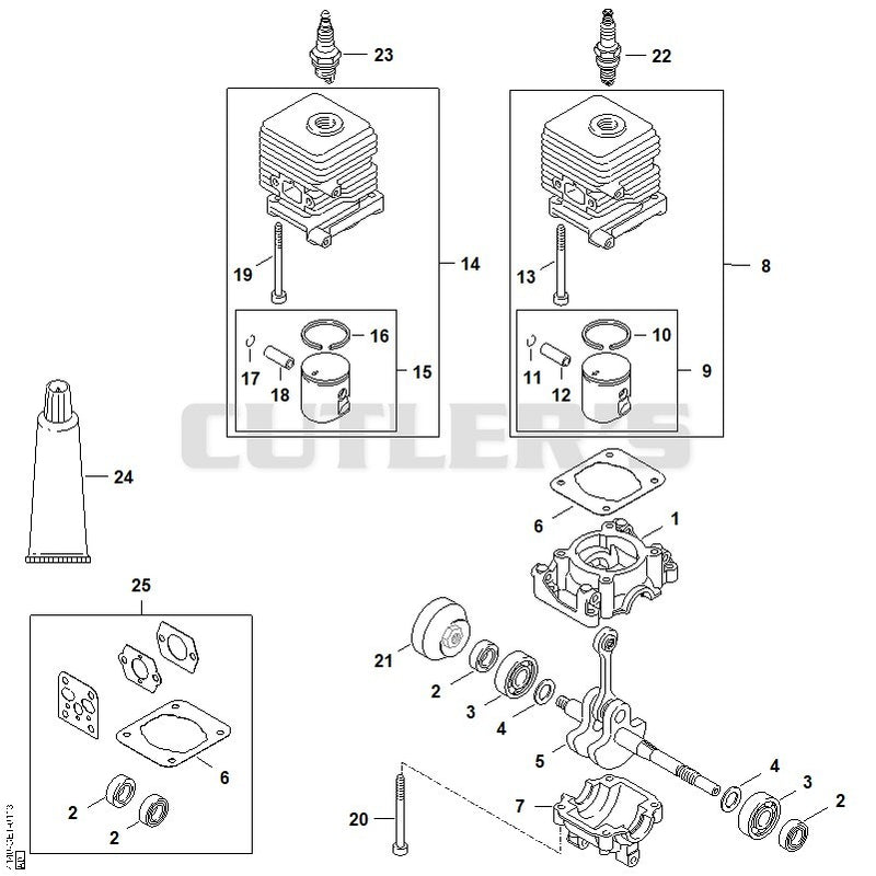 Crankcase, Cylinder 2-MIX