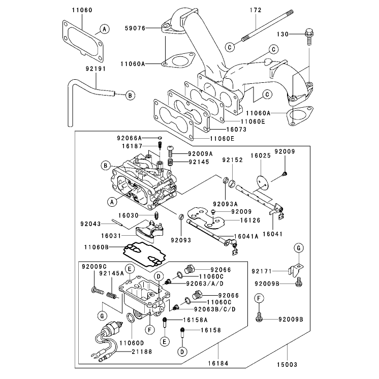 Carburetor Assembly Kawasaki FH680V-AS21