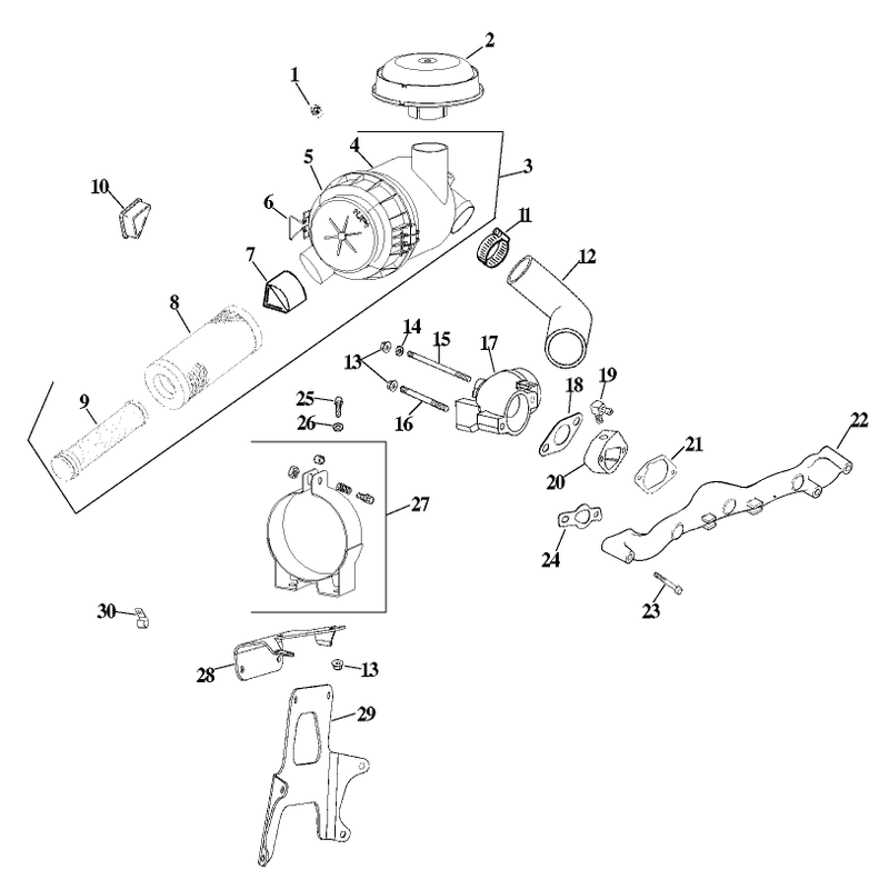Group 10 Air IntakeFiltration Assembly Kohler CV20S-PS65585