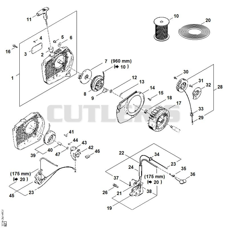Rewind starter (Pawl), Ignition system (Electronic)