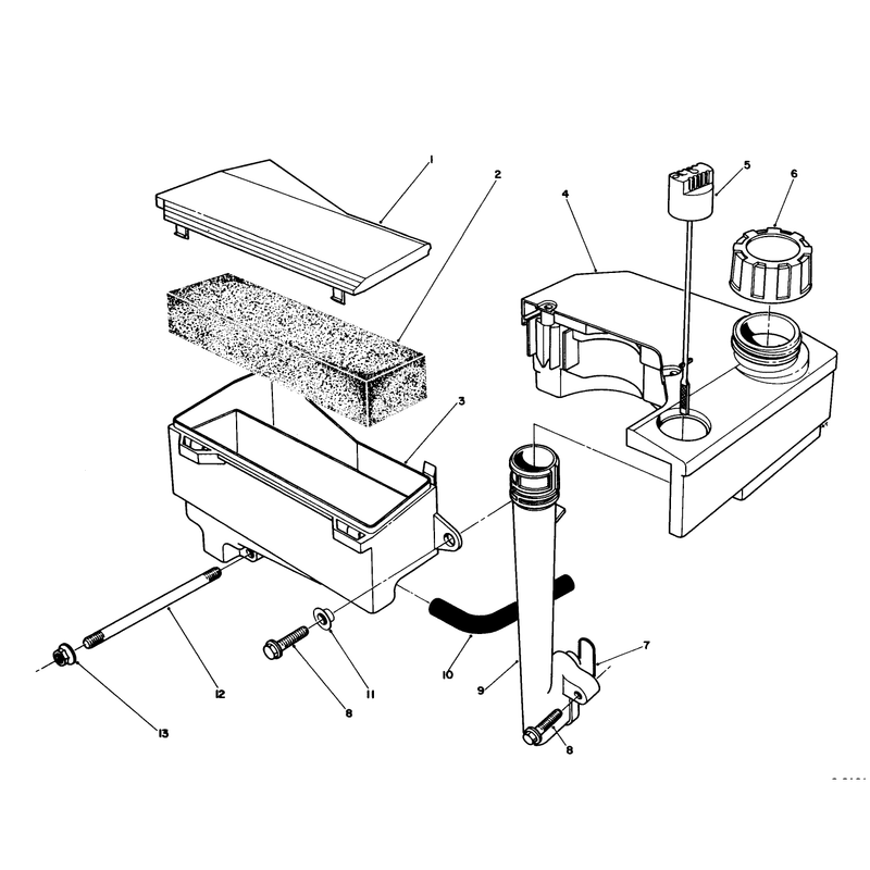 Air Cleaner and Fuel Tank Assembly Model No Vmj8