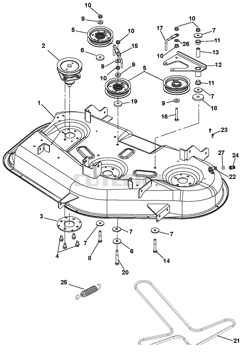 Mower Deck, Belt and Idlers