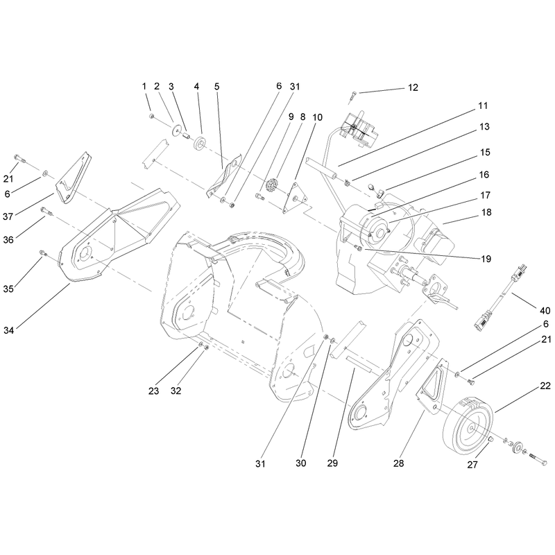 Engine, Side Plate and Wheel Assembly