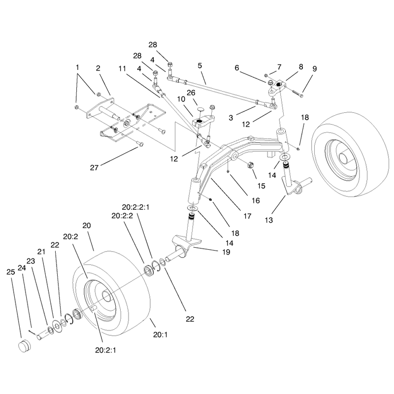 Tie Rods Spindle and Front Axle Assembly