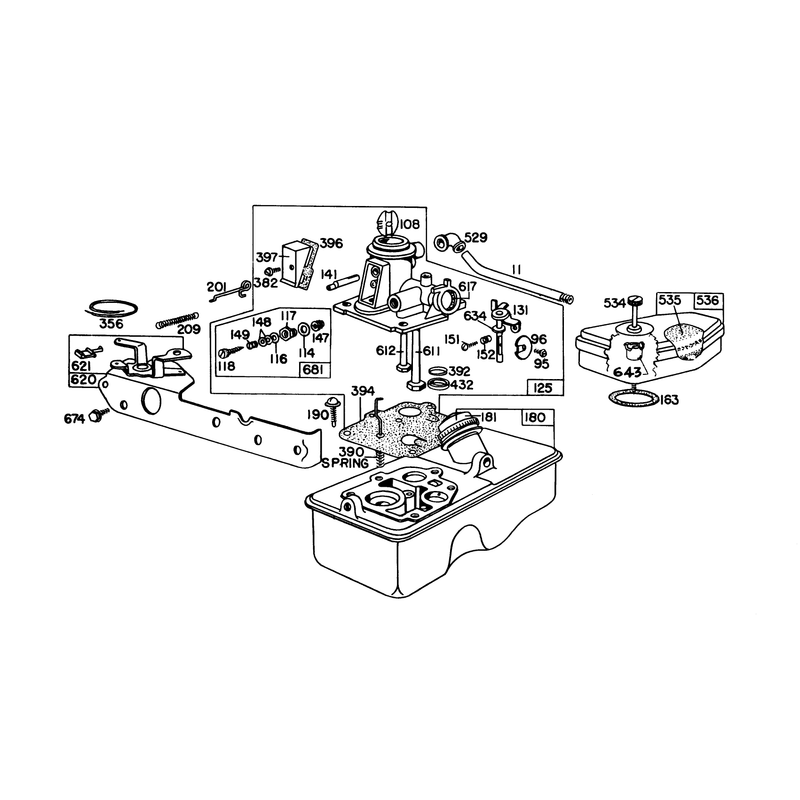 Carburetor Assembly Briggs and Stratton Model No 92908-1934-01