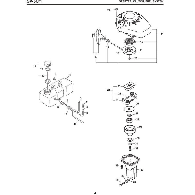 /1 Starter, Clutch, Fuel System