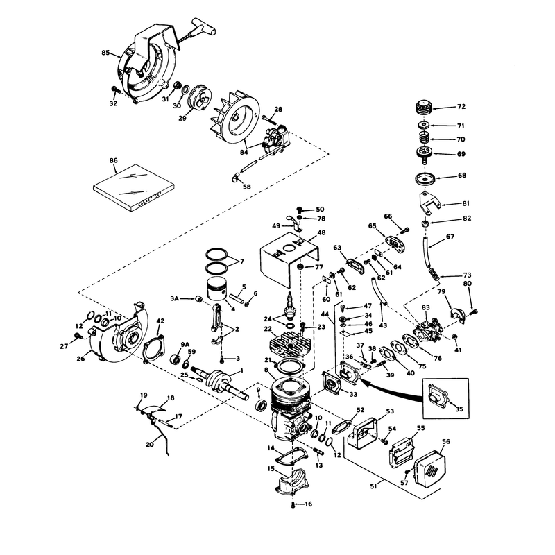 Engine Assembly Engine, Model No. Ah520, Type 1401g (14