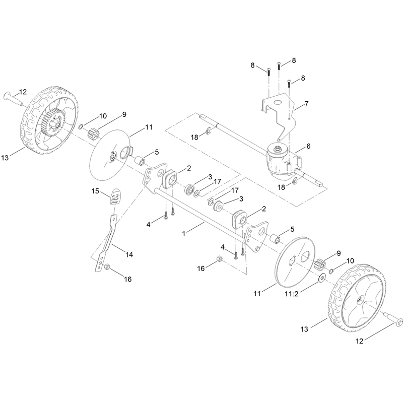 Rear Wheel and Height of Cut Assembly