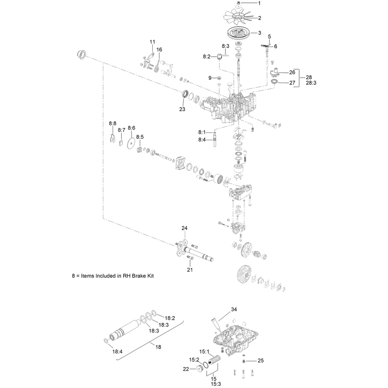 LH Transmission Assembly No. 161-6674