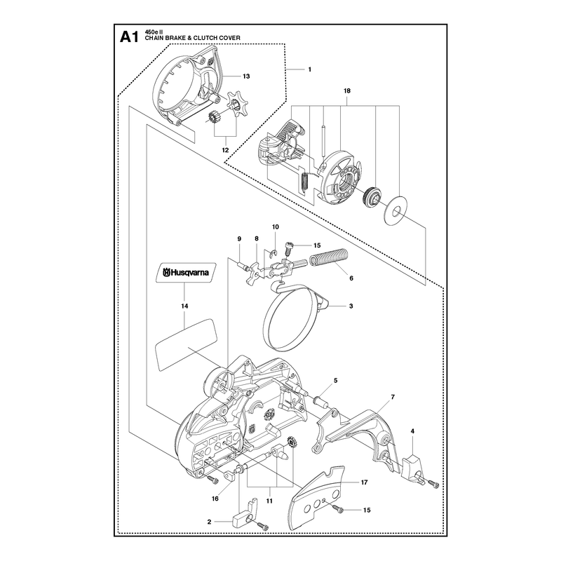 CHAIN BRAKE AND CLUTCH COVER