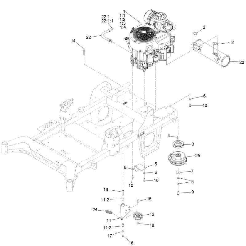 Engine Clutch and Muffler Assembly