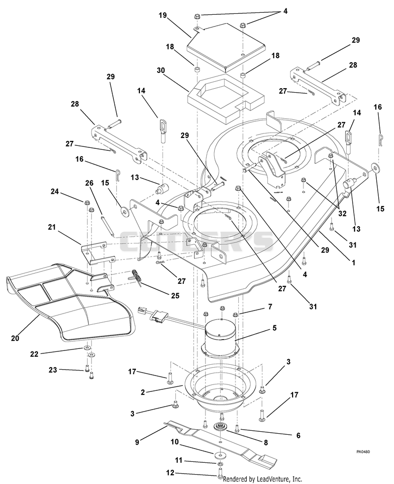 Mower Deck, Motors And Blades