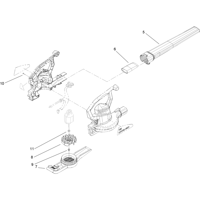 Blower and Tube Assembly