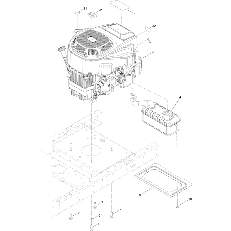 Engine and Muffler Assembly