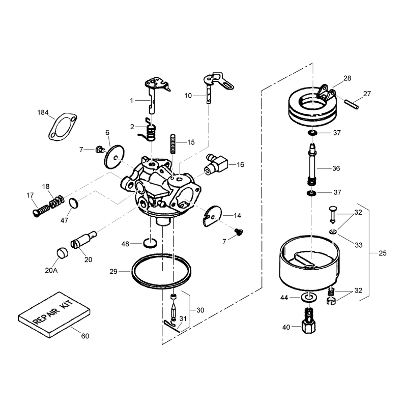 Carburetor Assembly No. 640299B  Tecumseh LH195SP-67529D