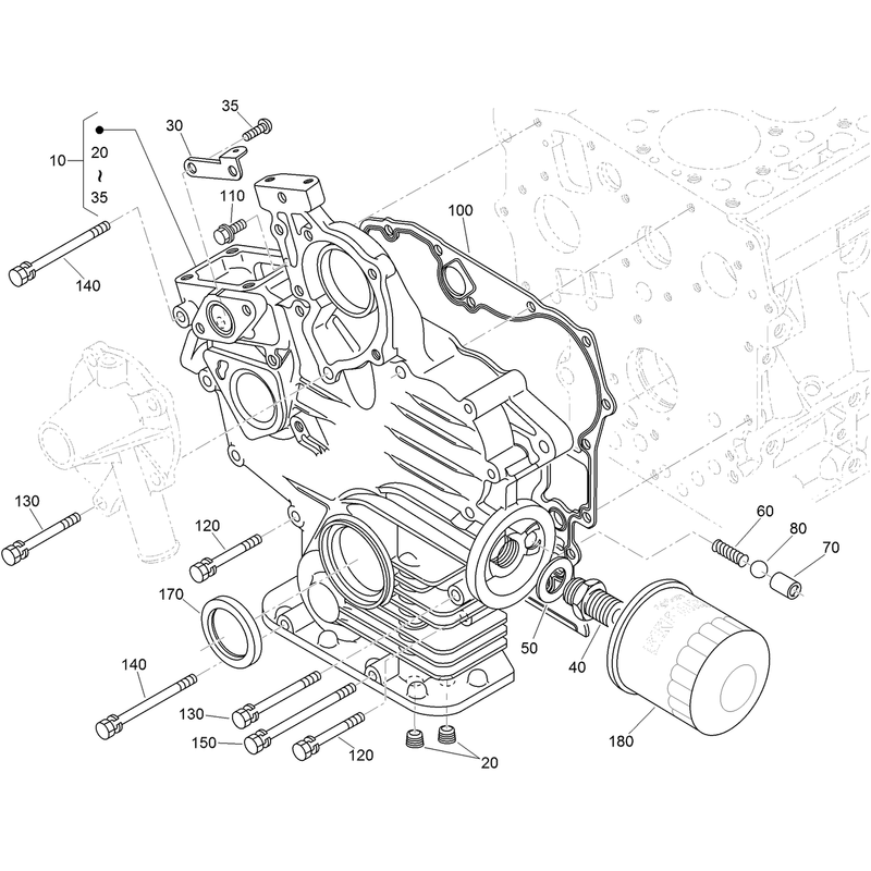 Gear Case and Oil Filter Cartridge Assembly