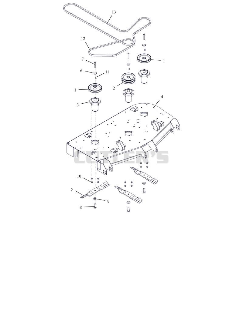 Deck, Belts, Blades and Spindles – 48"