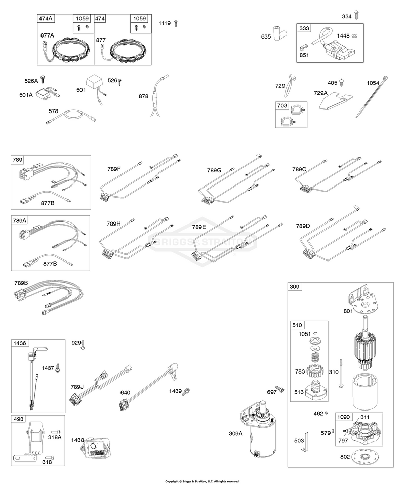 Alternator, Wire Harness, Starter, Ignition, EFM