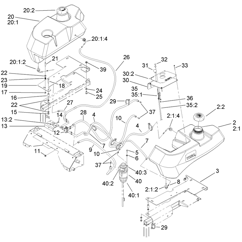 Tank and Fuel Line Assembly
