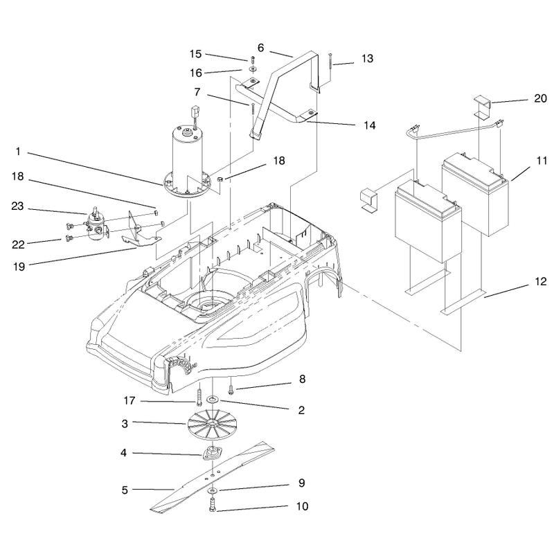 Motor Batteries and Blade Assembly