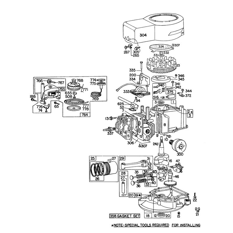 Engine Briggs and Stratton Model 92908-1457-03