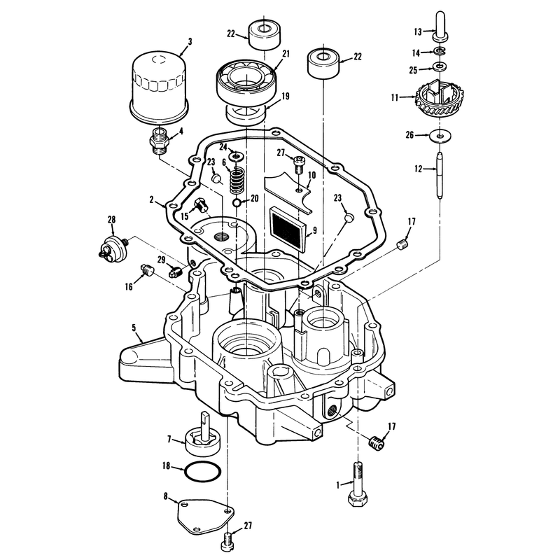 12hp Engine Oil Base & Pump Assembly