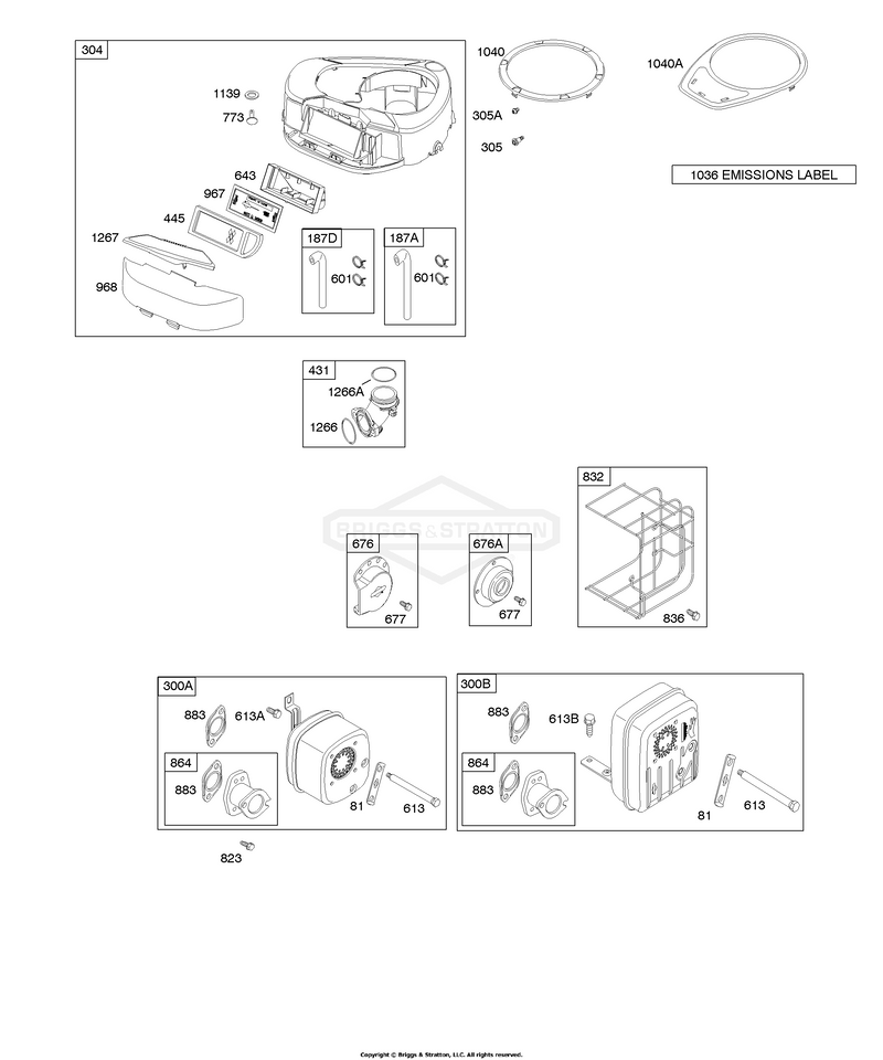 Air Cleaner, Blower Housing, Exhaust System