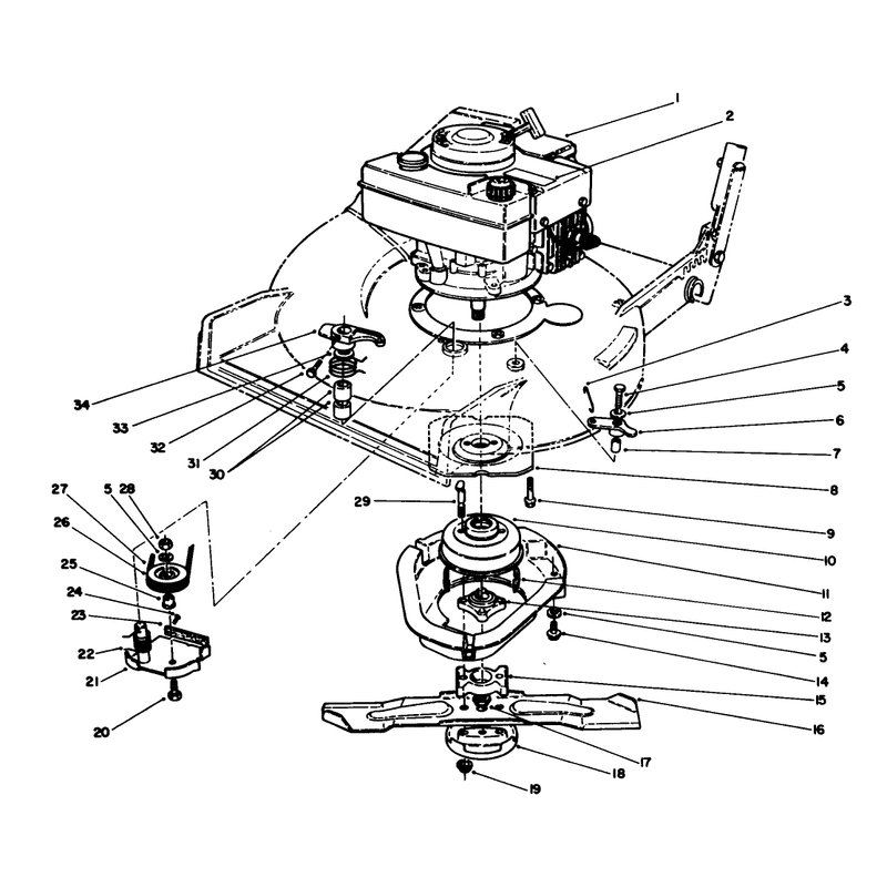 Engine and Blade Brake Clutch Assembly