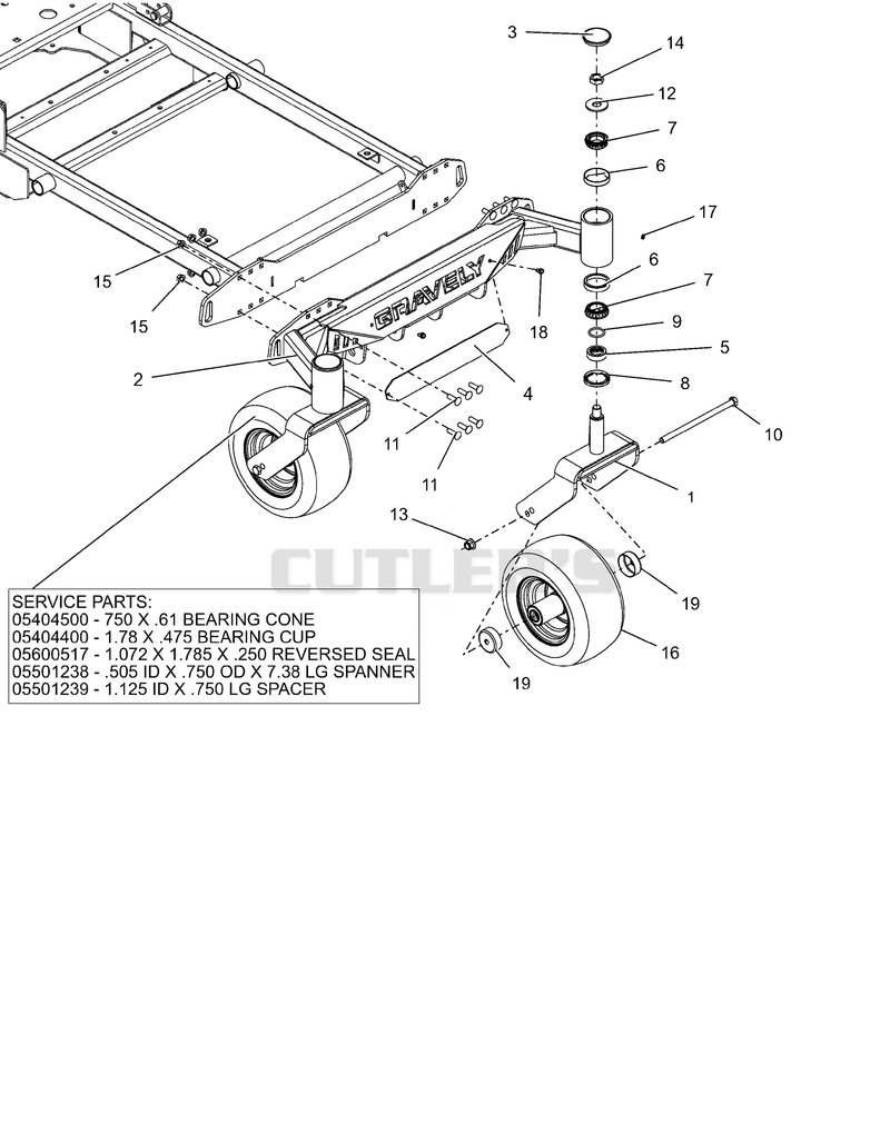 Front Axle and Tires - 48" and 52"