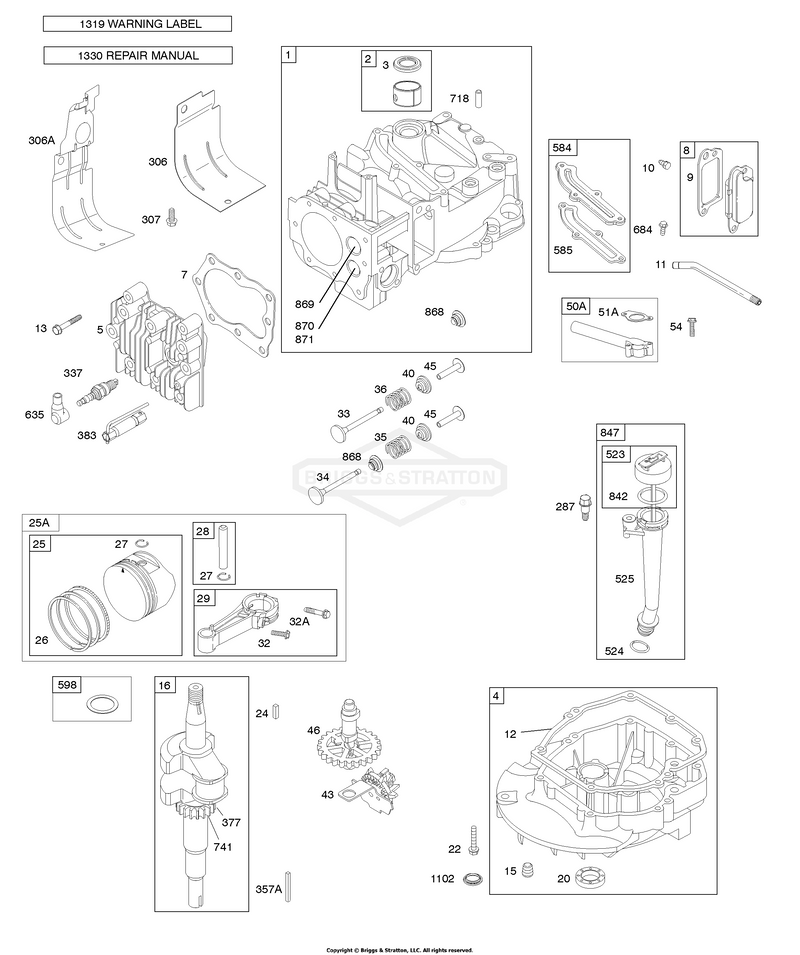 Camshaft, Crankshaft, Cylinder, Engine Sump, Lubrication, Piston Group, Valves