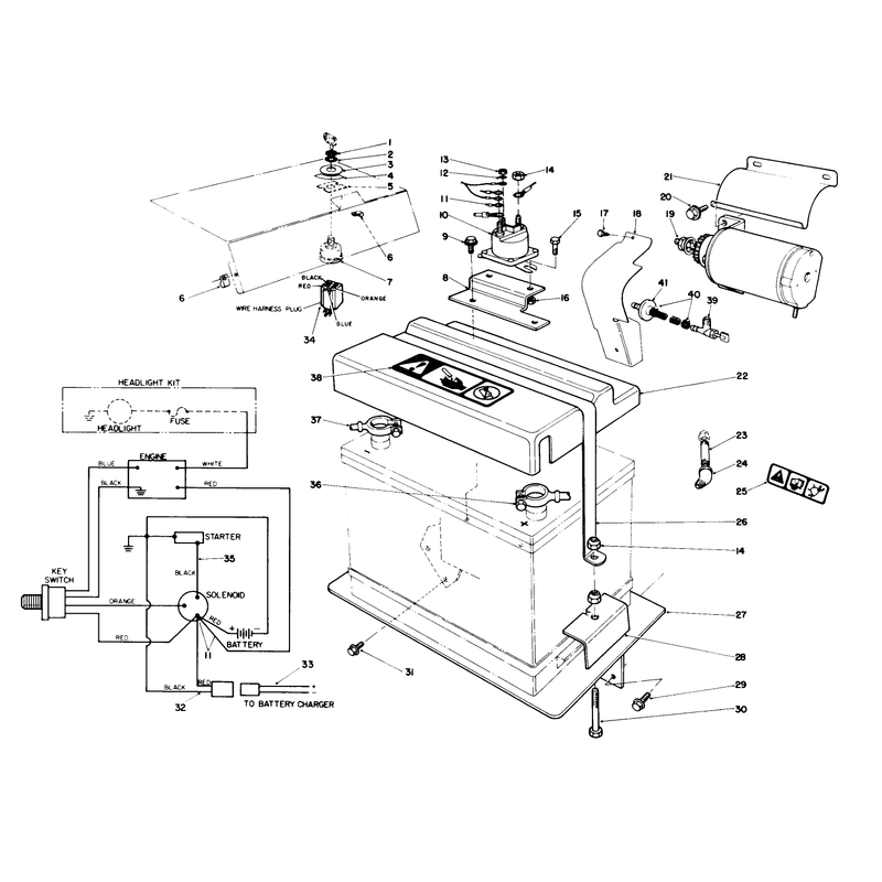 12 Volt Starter Motor Kit No. 66-7700 (optional) (for Model No. 38566)