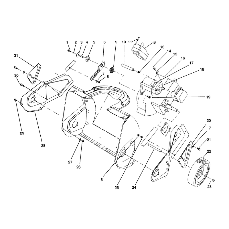 Engine and Wheel Assembly