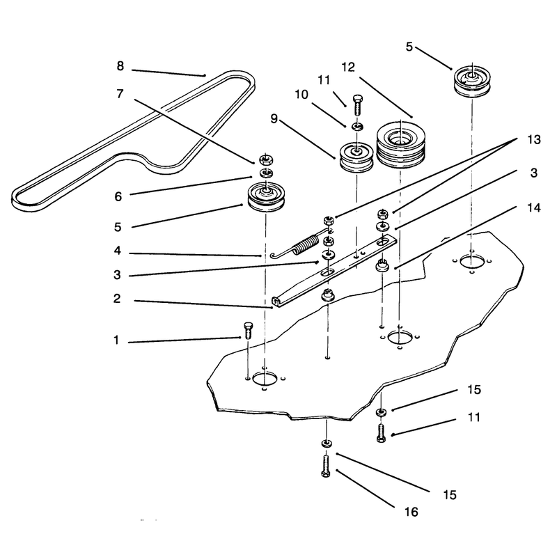 Spindle Drive And Idler Pulley