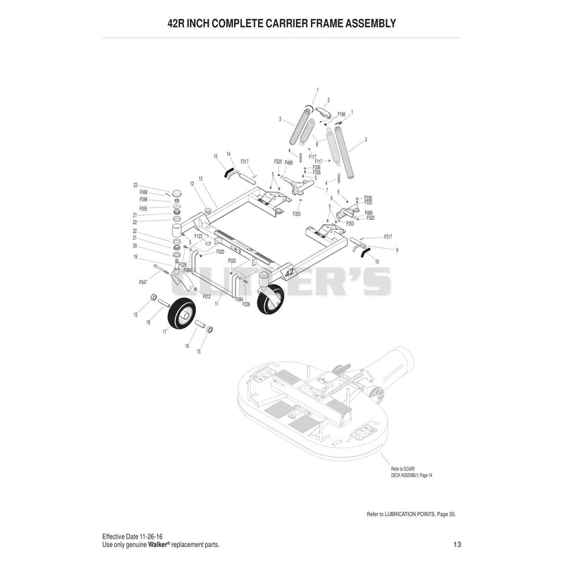42R Inch Complete Carrier Frame Assembly