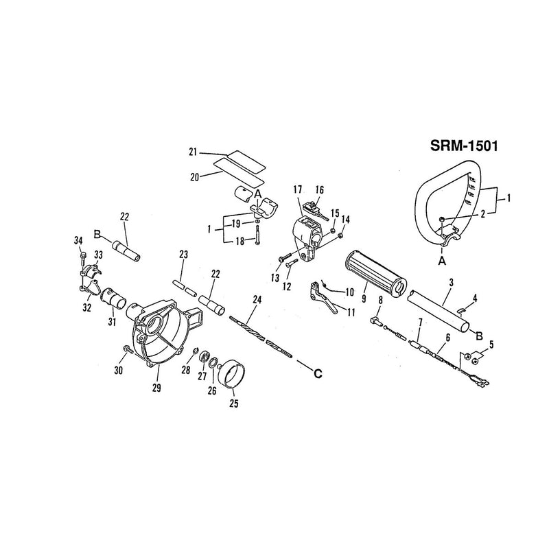 Handle Throttle and Drive Shaft