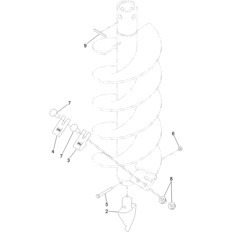 12-Inch Full-Flight Auger Bit Assembly