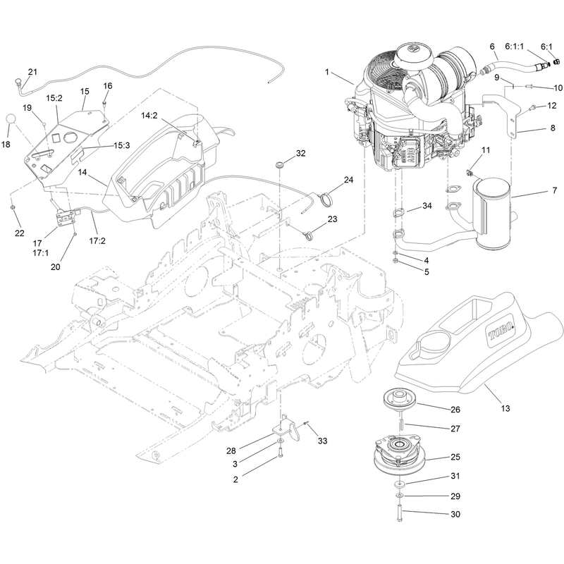 Engine Muffler and Control Panel Assembly