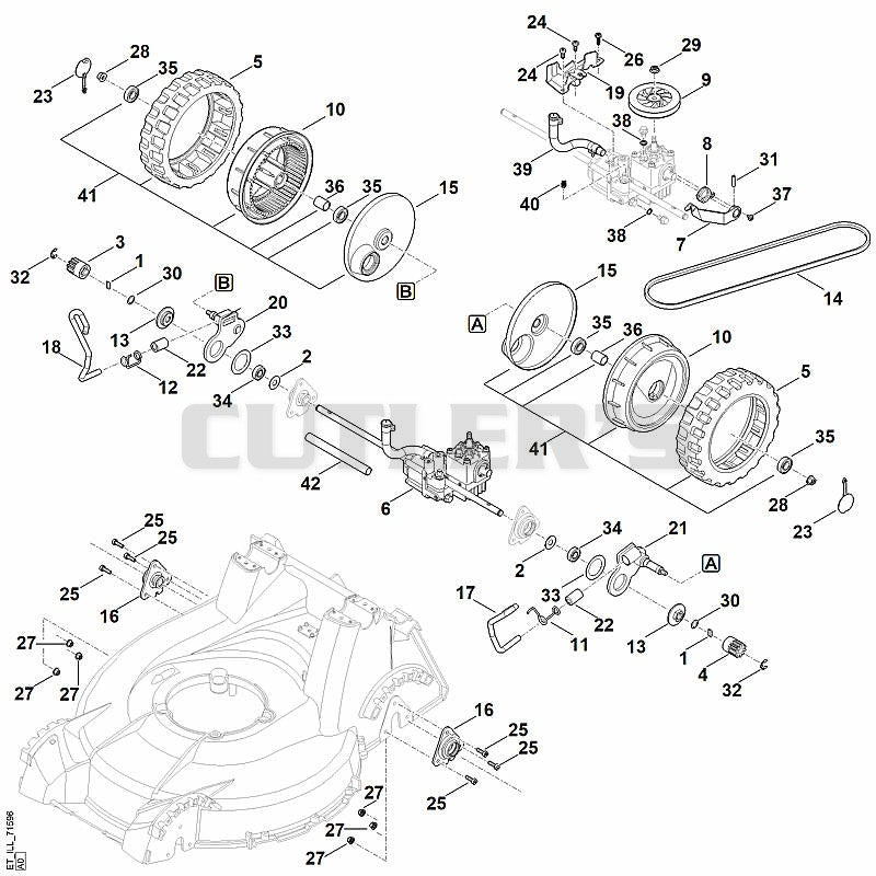 Rear height adjustment, drive