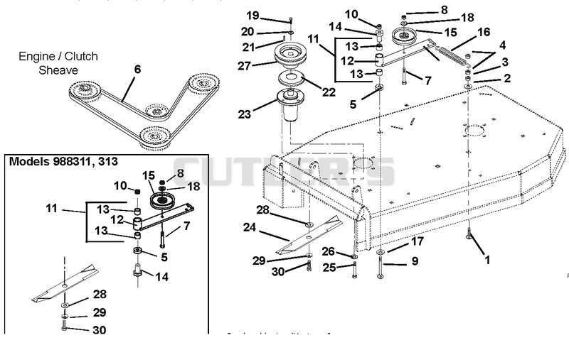 32" And 36" Belts, Idlers And Blades