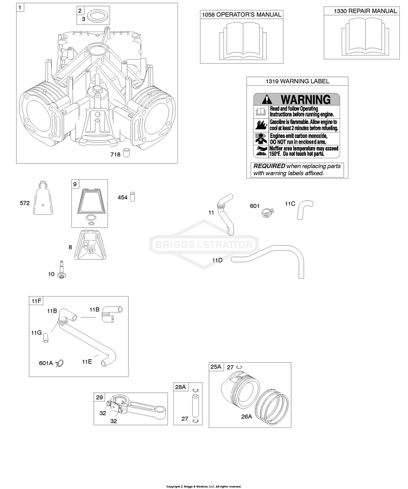 Cylinder, Piston/Rings/Connecting Rod