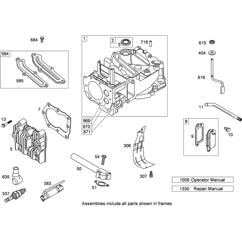 Cylinder Assembly Briggs and Stratton 126T07-0226-B1