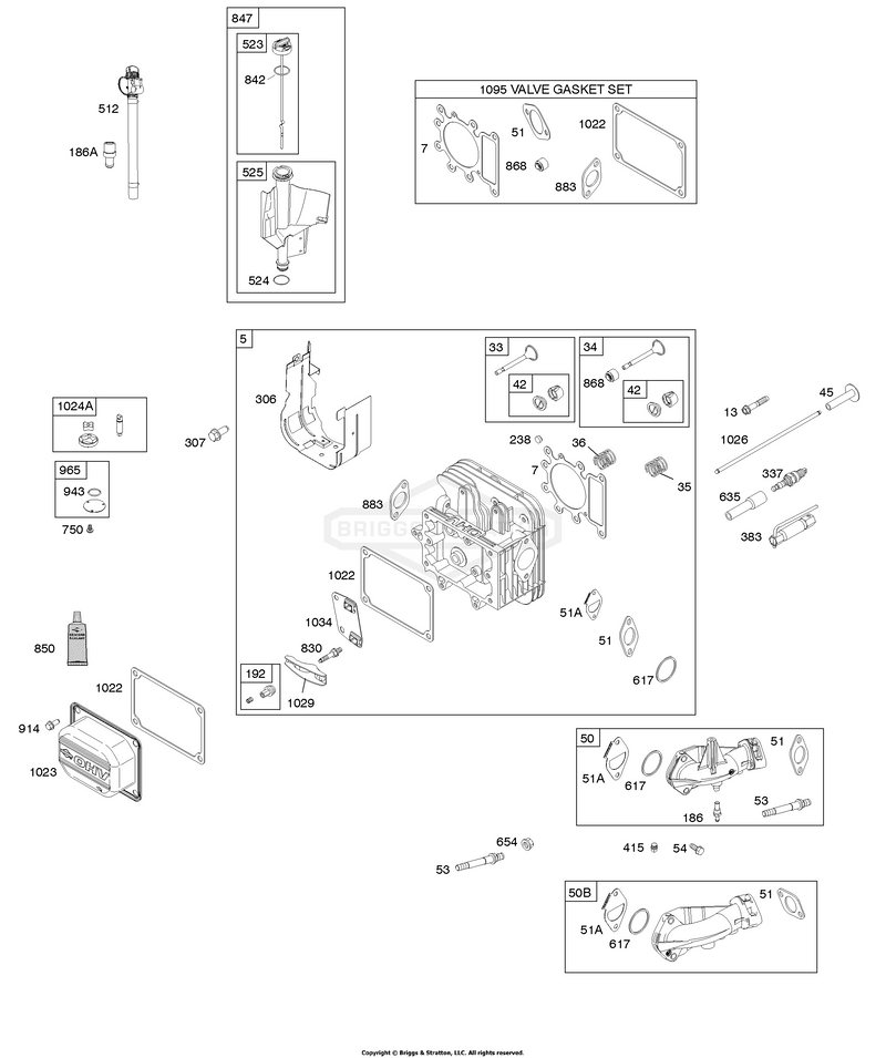 Cylinder Head, Gasket Set - Valve, Lubrication, Valves