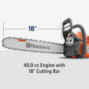 Husqvarna 970612338 440 40.9-cc 18 inch Gas Chainsaw, 0.050" Gauge and .325" Pitch