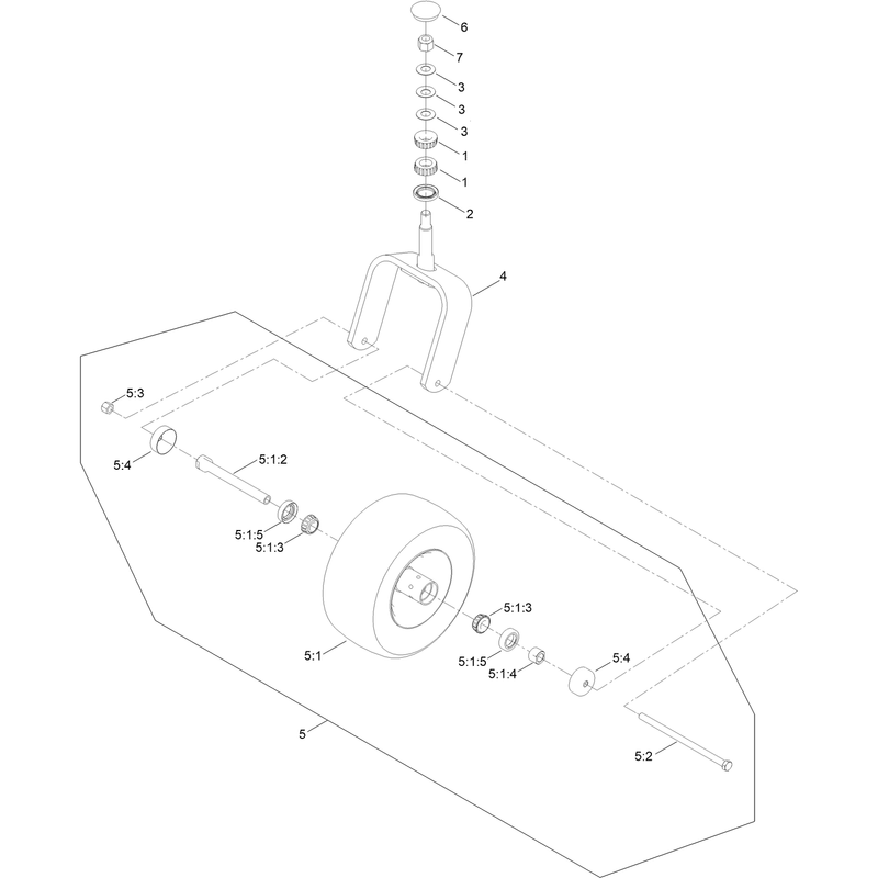 Caster Fork and Wheel Assembly